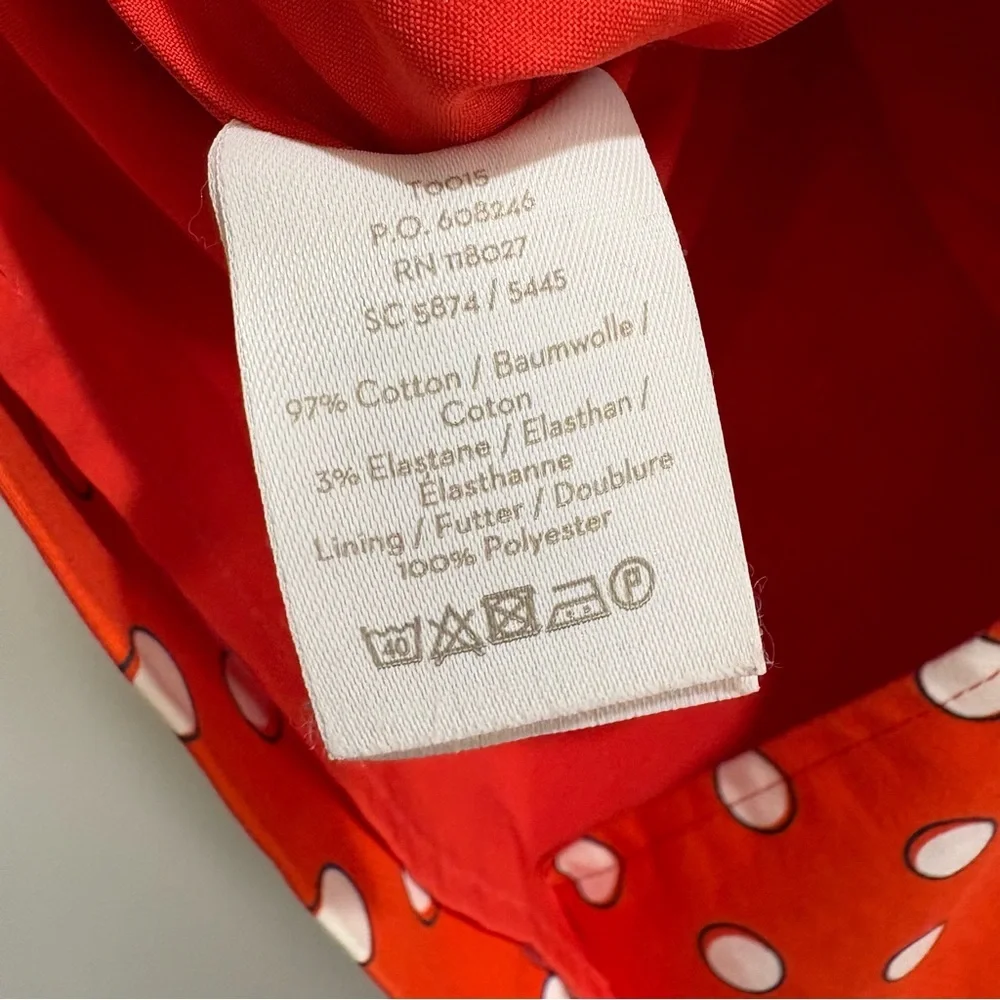 Boden Richmond Pencil Skirt Orange w/polka dots size 4R - Picture 10 of 10